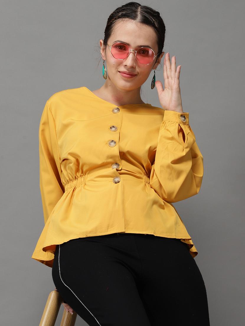 women's peplum v neck top - 18532186 - Standard Image - 2