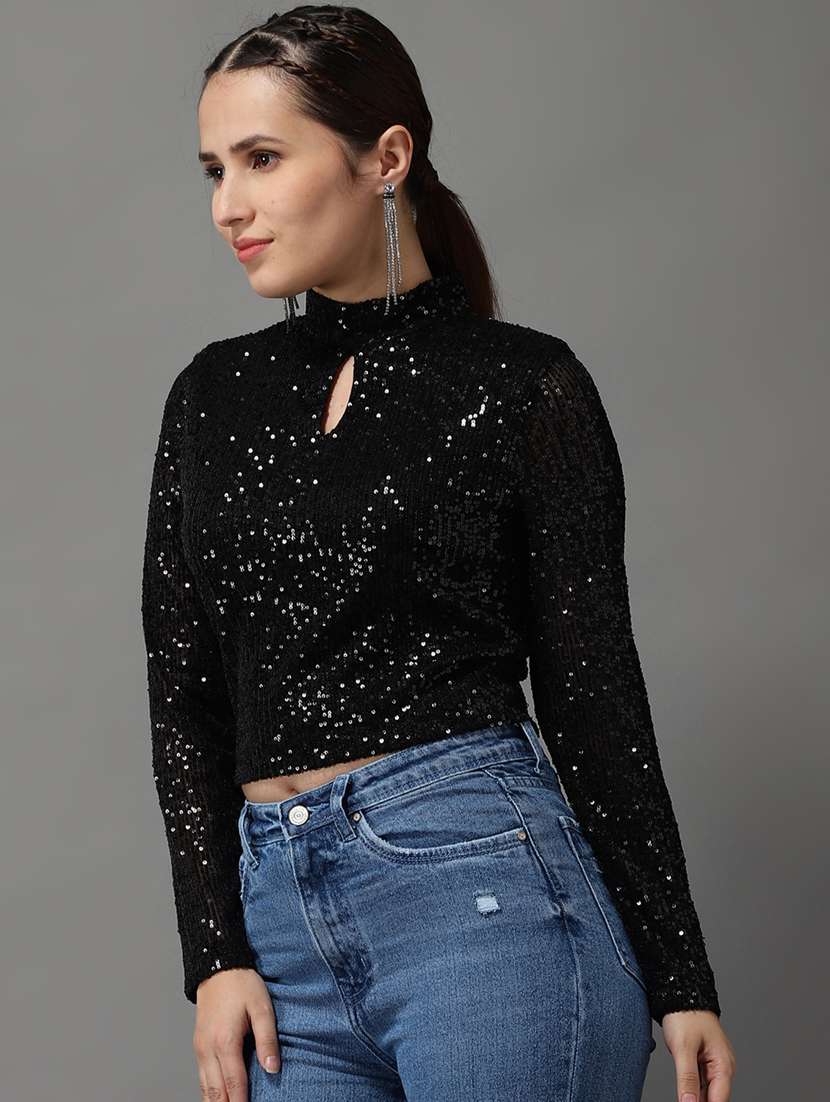 long sleeved embellished top  - 18532193 -  Standard Image - 2