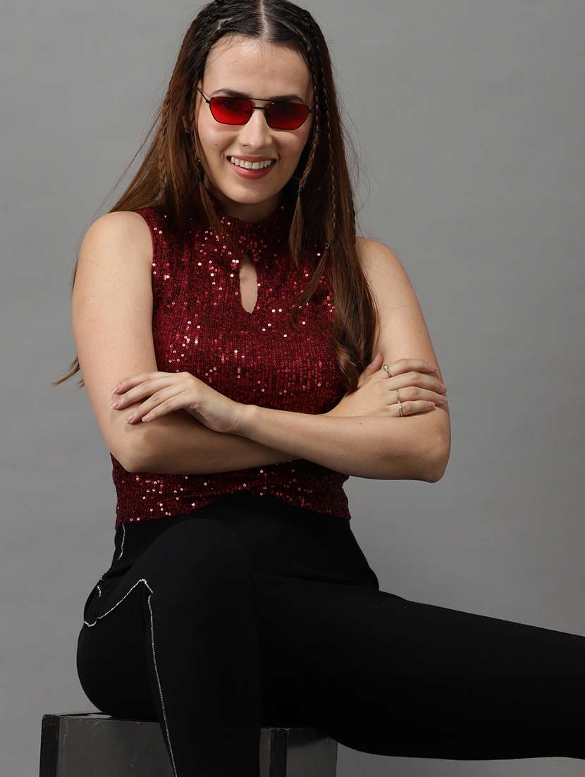 key hole neck embellished top  - 18532196 -  Standard Image - 2