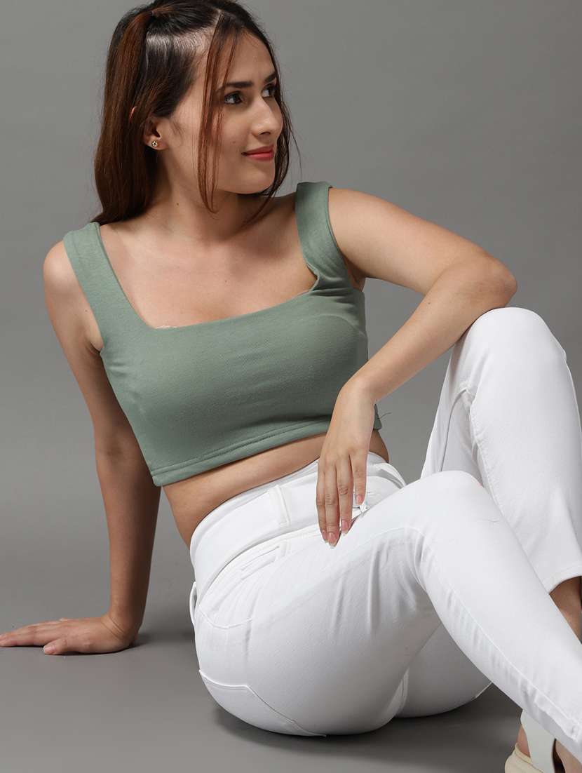 women's crop square neck top - 18532207 -  Standard Image - 2
