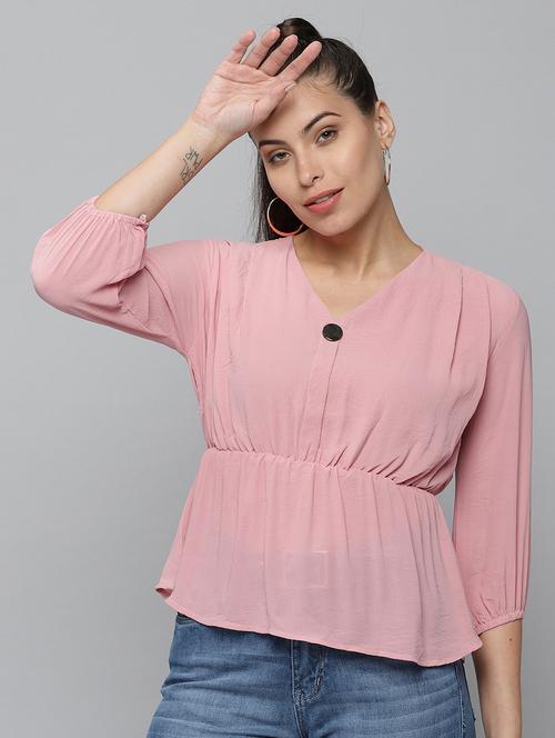 women's peplum v neck top - 18532265 -  Standard Image - 0