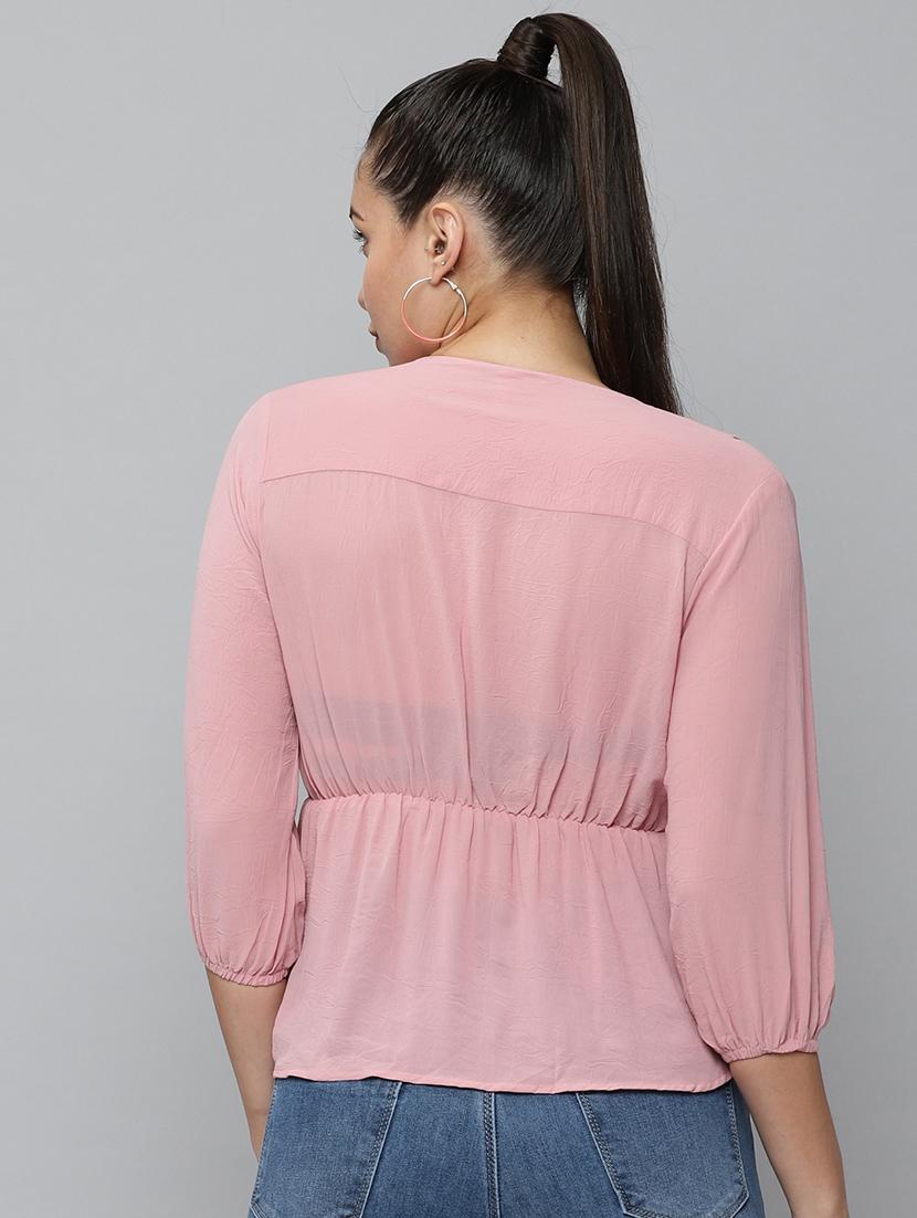 women's peplum v neck top - 18532265 - Standard Image - 2