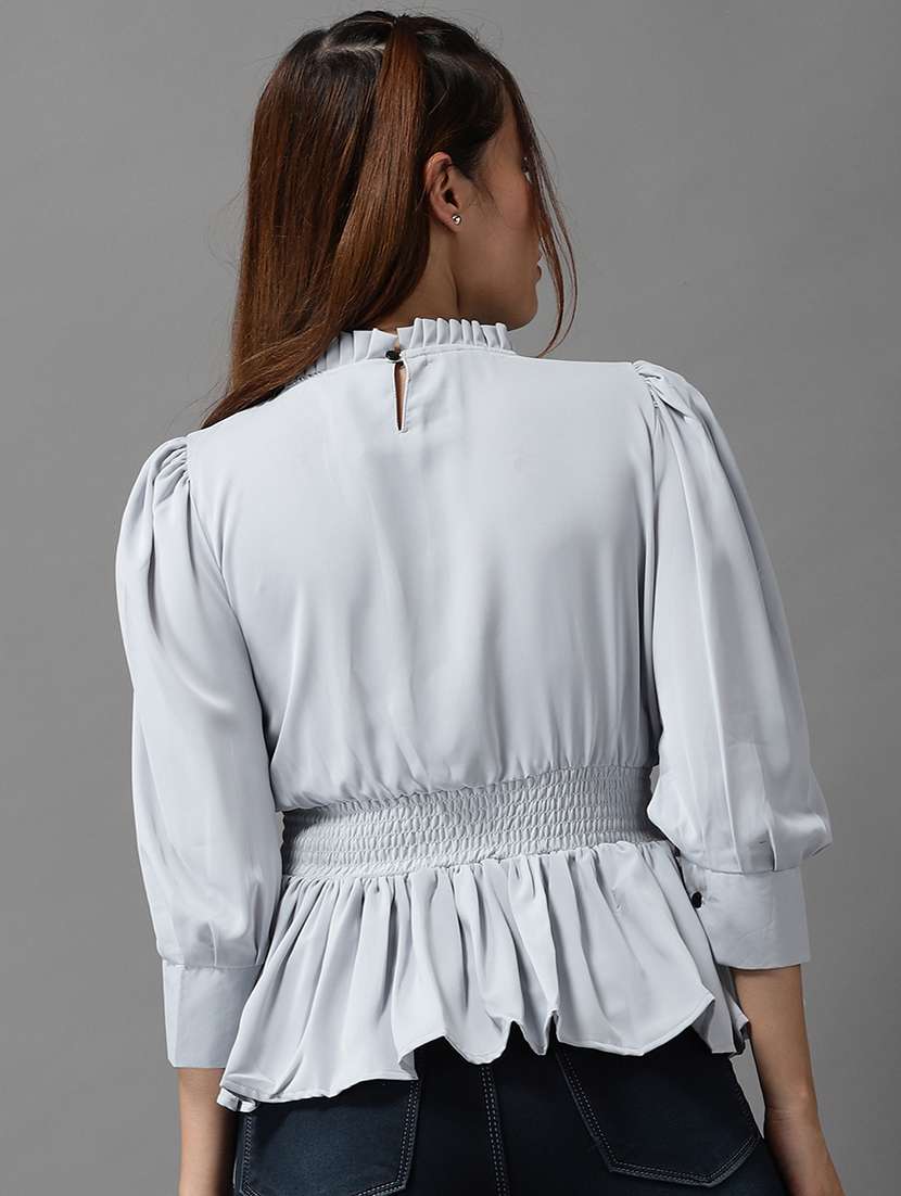 women's peplum mock neck top - 18532276 -  Standard Image - 2