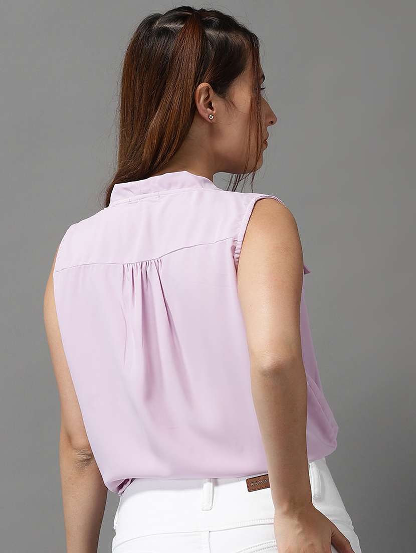 women's blouson v neck top - 18532288 - Standard Image - 2