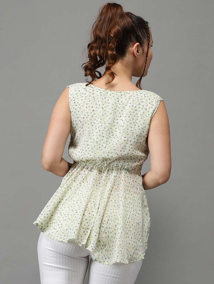 women's peplum v neck top - 18532291 - Standard Image - 2