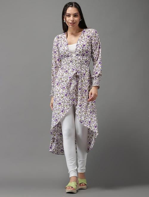 women's high-low v neck top - 18532297 - Standard Image - 0