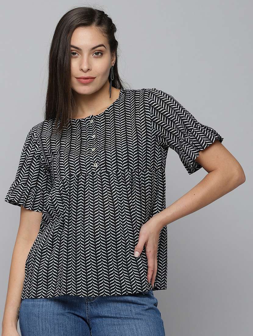 women's peplum round neck top