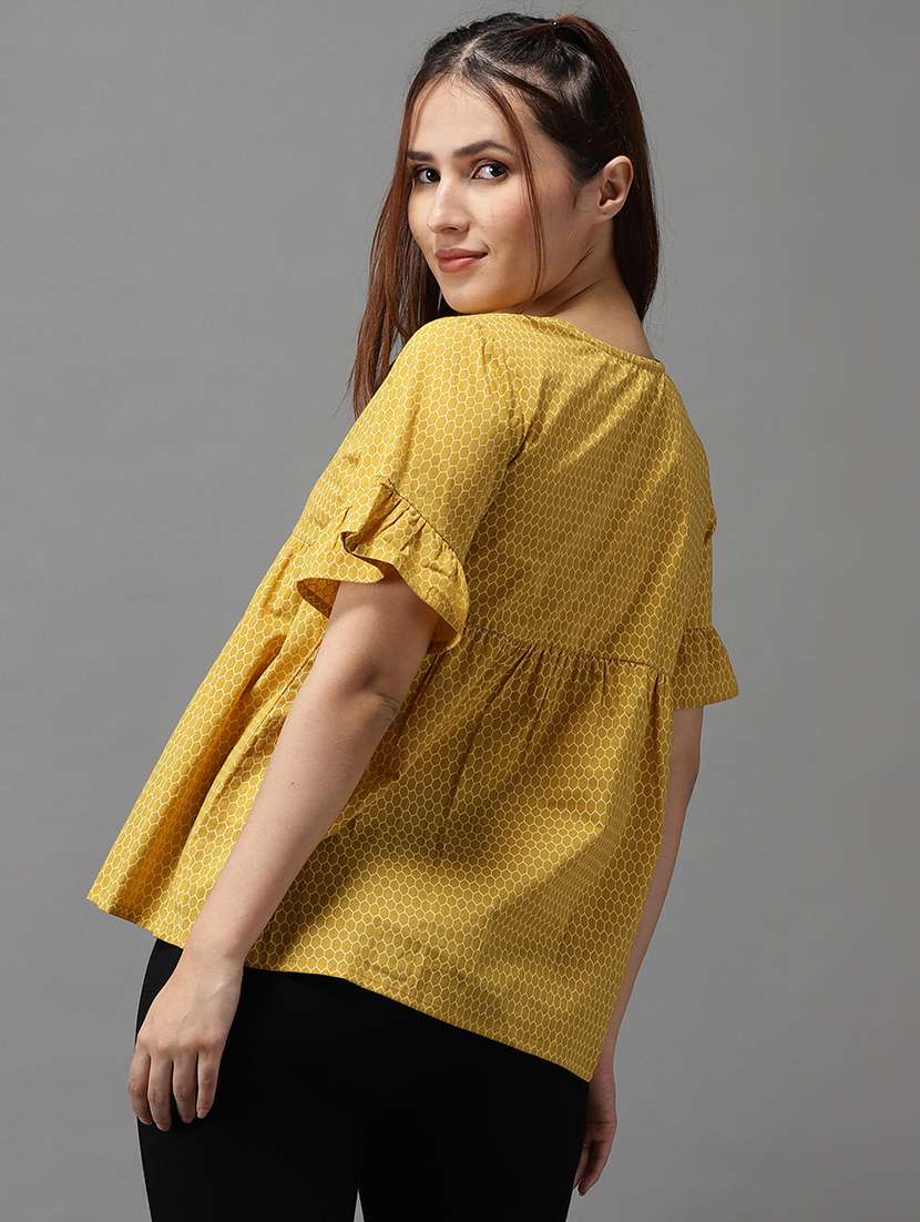 women's peplum round neck top - 18532301 -  Standard Image - 2