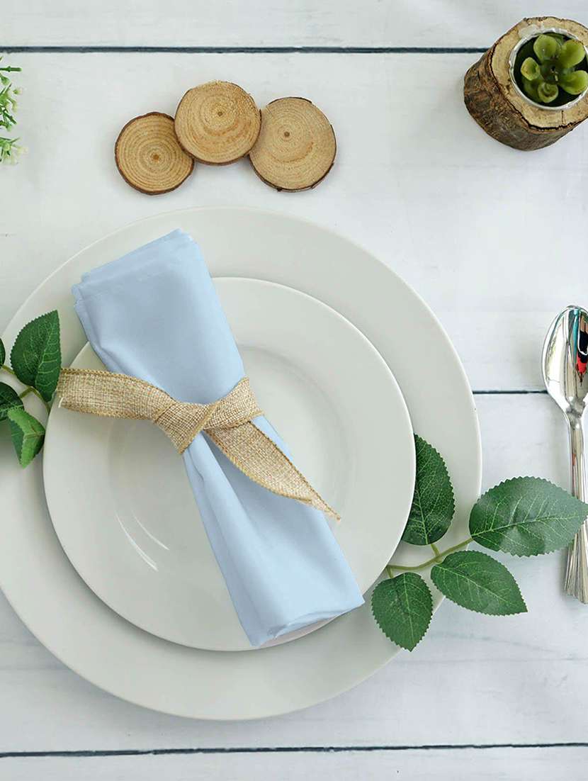pizuna linens 100%cotton sky blue small dinner napkins - 14 inch x 14 inch (set of 24), soft, premium, durable table napkins