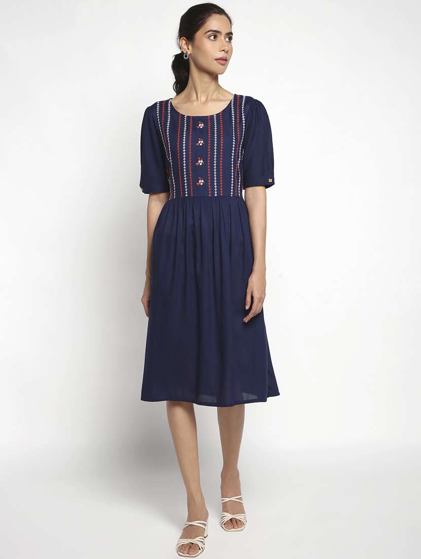 women's fit & flare knee length dress