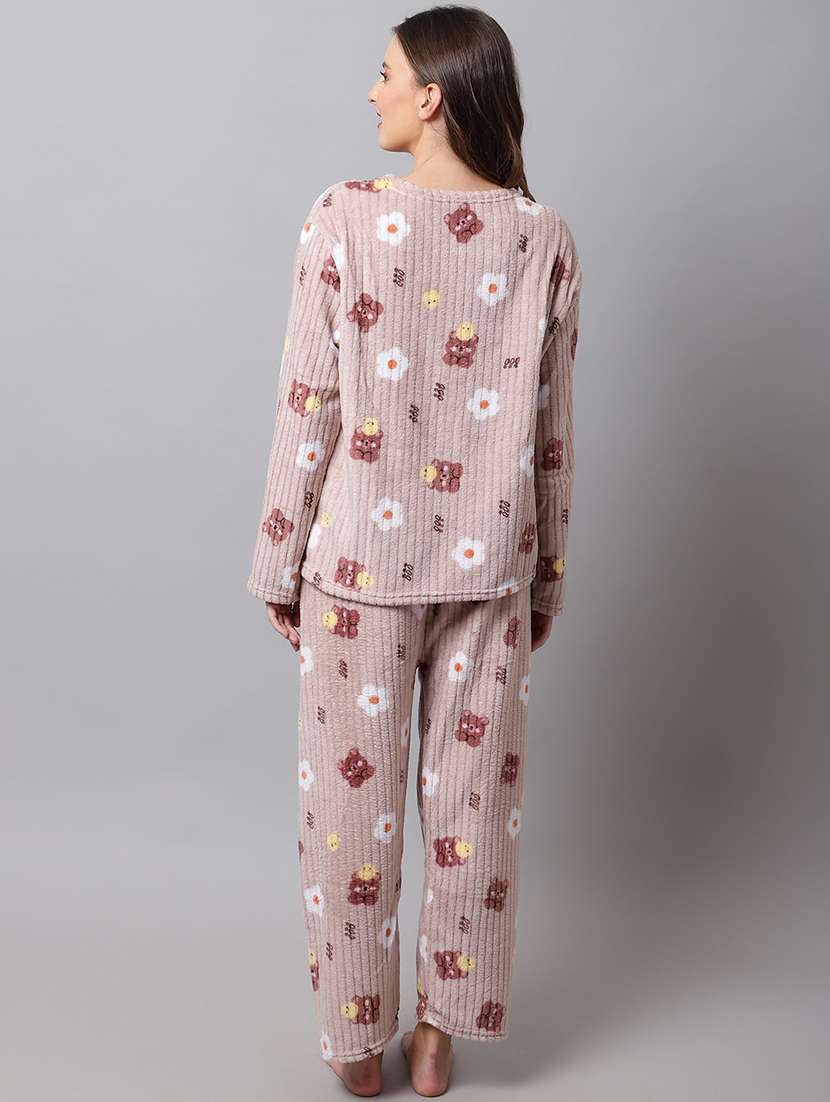 round neck printed nightwear pyjama set  - 18532735 -  Standard Image - 2