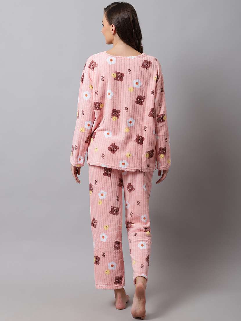 round neck printed nightwear pyjama set  - 18532736 -  Standard Image - 2