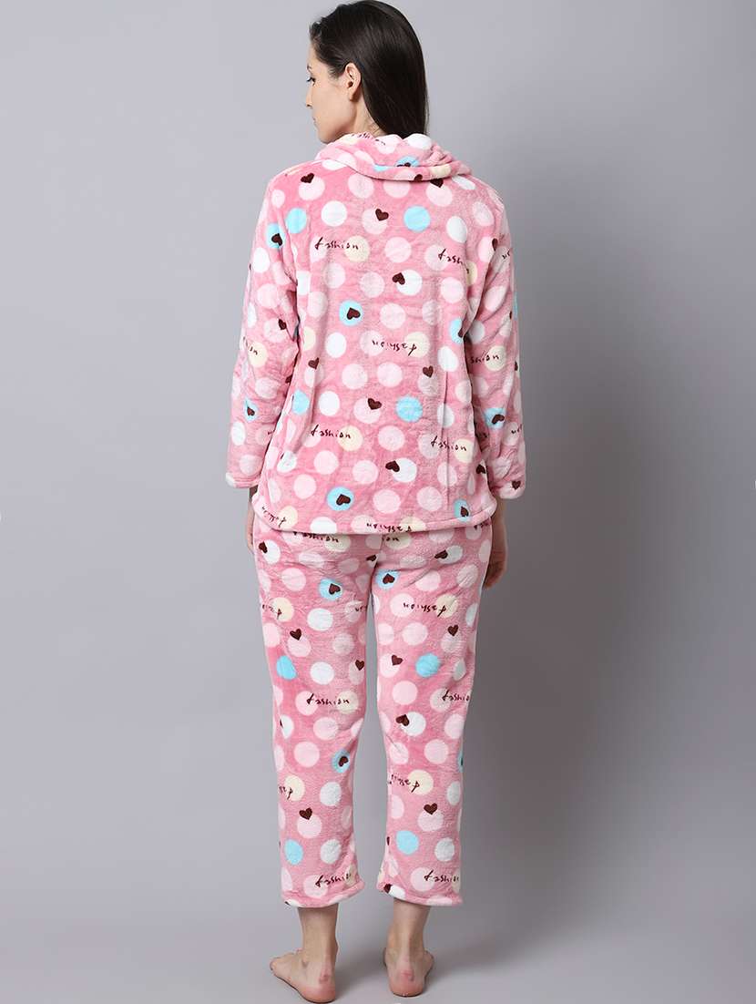 shirt collar printed nightwear payjama set  - 18532757 -  Standard Image - 2