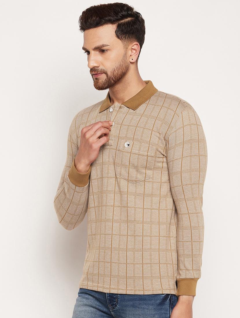 long sleeved checkered polo t-shirt - 18532865 - Standard Image - 2