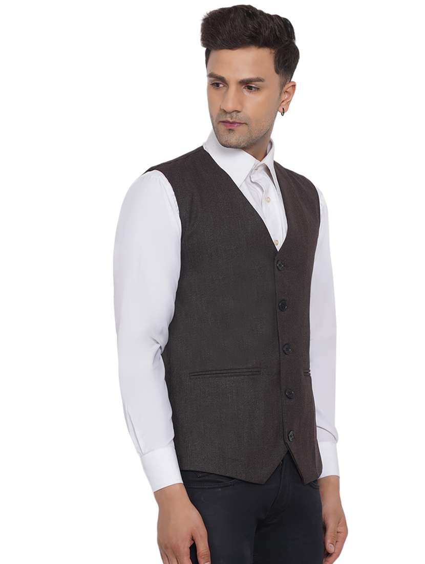 men solid sleeveless waist coat - 18532908 -  Standard Image - 2