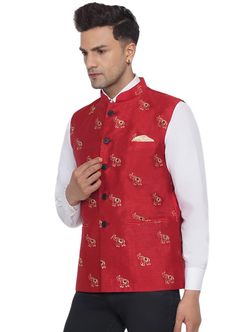 embroidered nehru jacket - 18532918 - Standard Image - 2