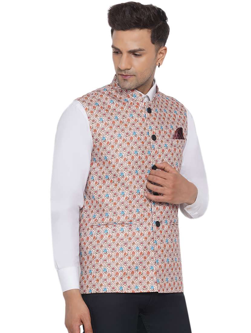 printed nehru jacket - 18532929 -  Standard Image - 2