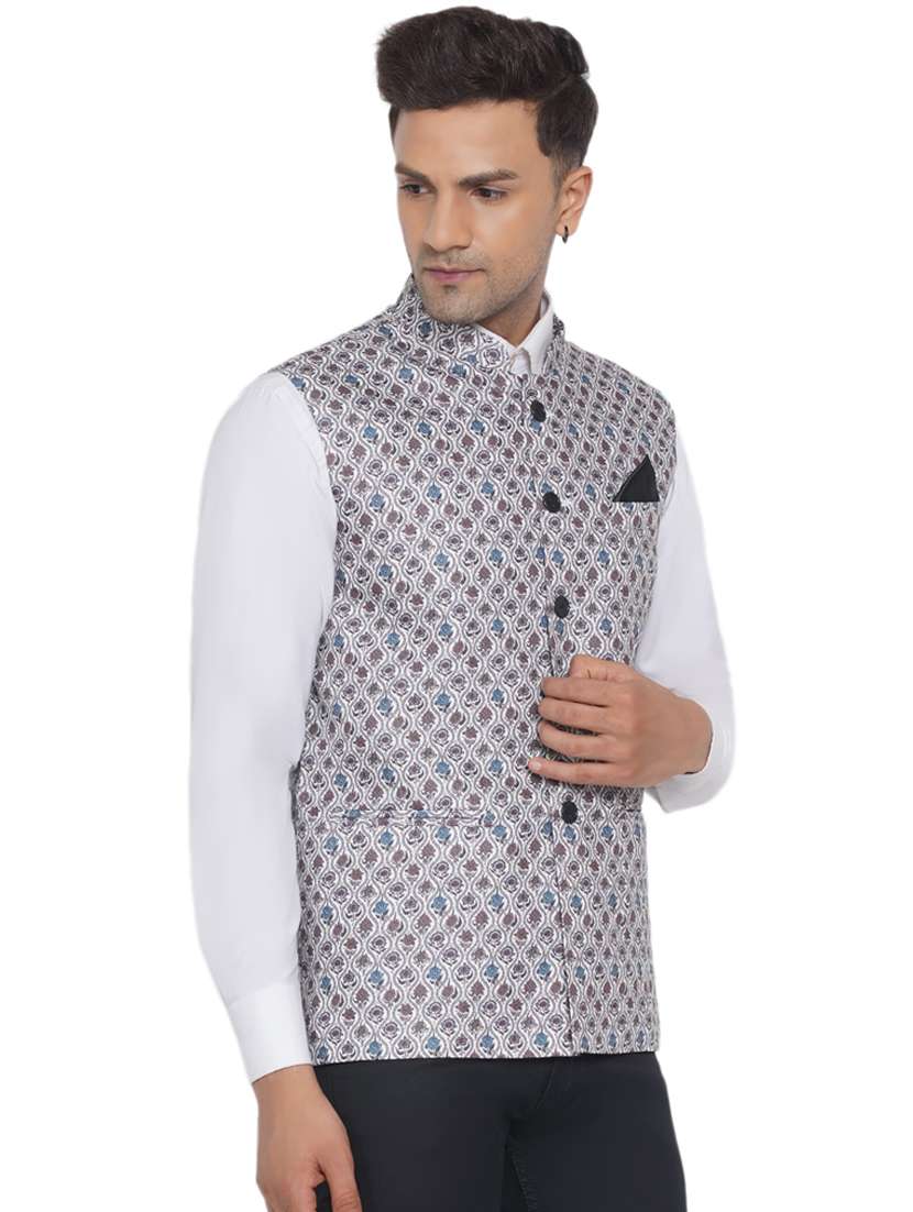 printed nehru jacket - 18532930 -  Standard Image - 2
