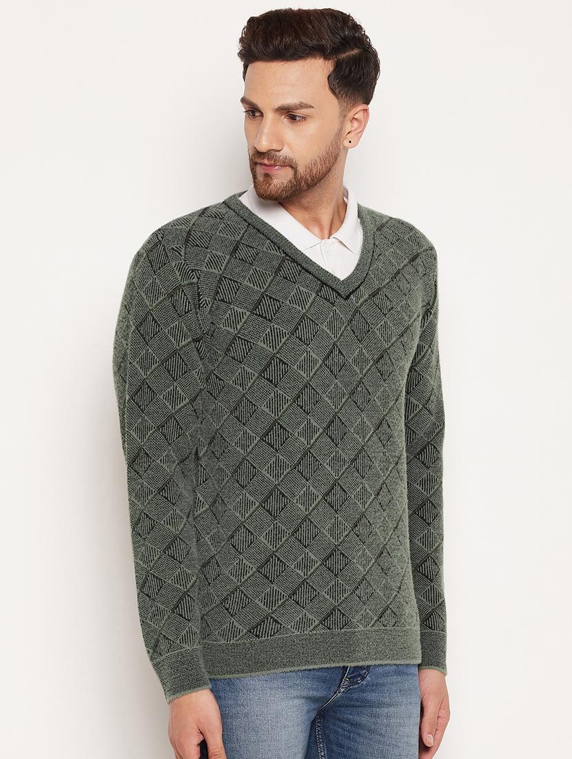 v neck checkered pullover - 18532960 - Standard Image - 2