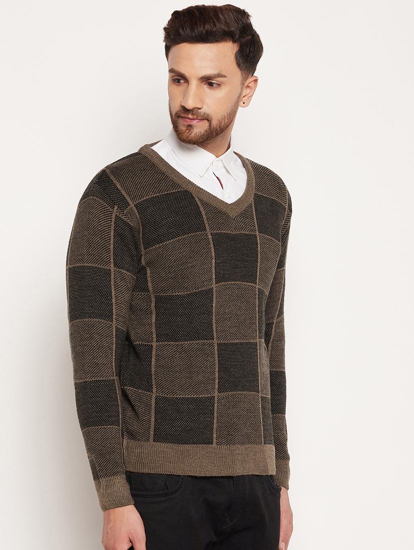 v neck checkered pullover - 18532961 - Standard Image - 2