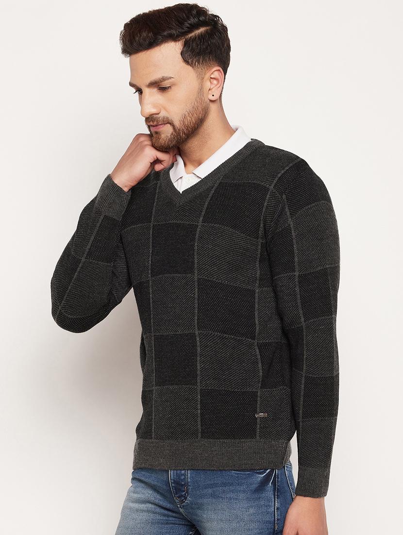 v neck checkered pullover - 18532962 - Standard Image - 2