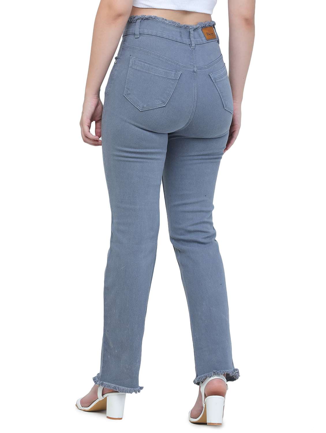mid rise solid full length jeans - 18532996 -  Standard Image - 2