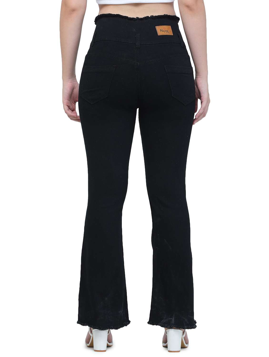 high rise solid denim jean - 18532999 - Standard Image - 2