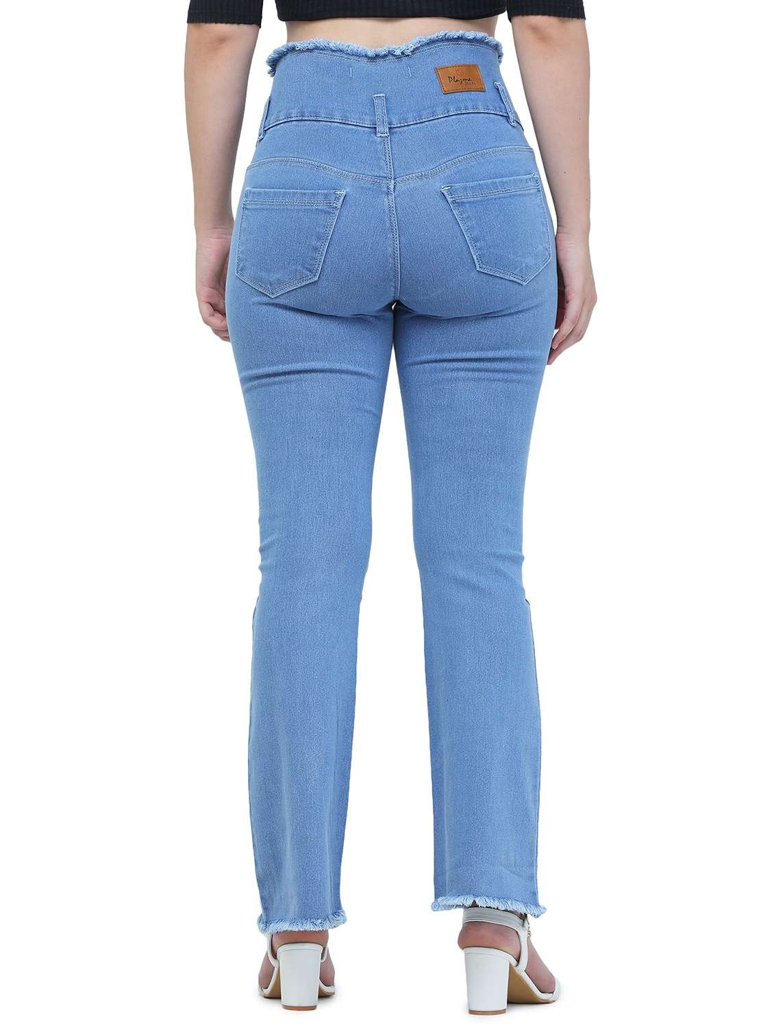 high rise stone washed bootcut jeans - 18533000 - Standard Image - 2