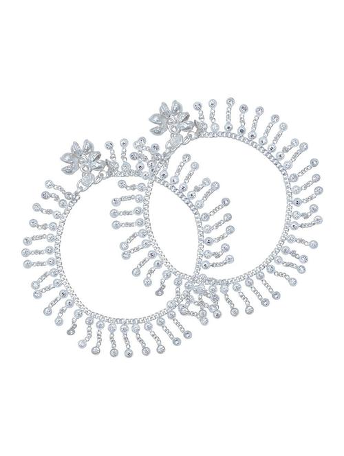 silver plated brass anklet - 18533983 - Standard Image - 0