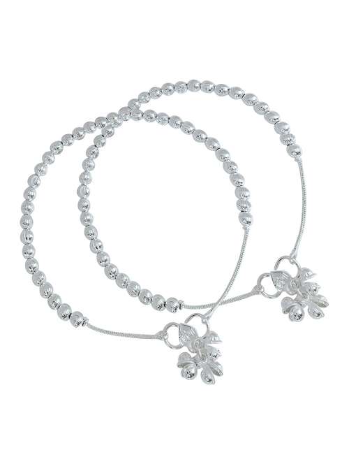 silver plated brass anklet - 18533990 - Standard Image - 0