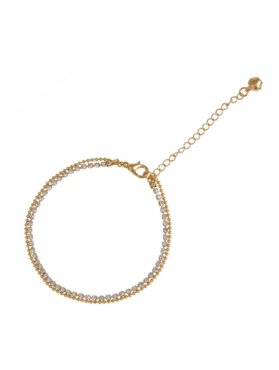 single foot gold plated brass anklet  - 18533991 -  Zoom Image - 0