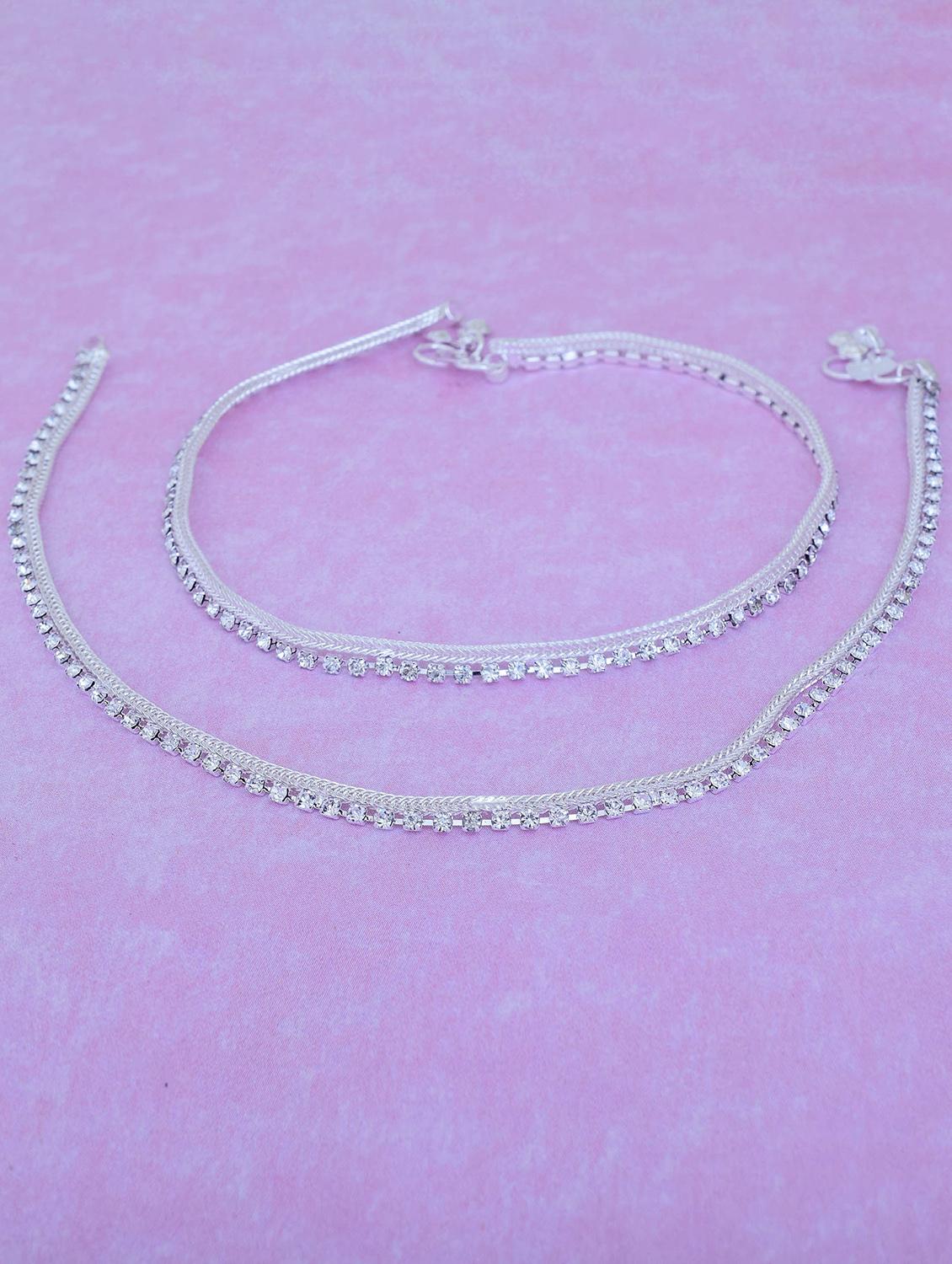 silver plated brass anklet - 18534064 - Zoom Image - 0