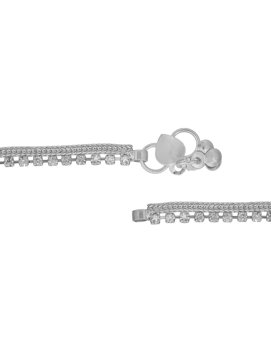 silver plated brass anklet - 18534064 - Standard Image - 2