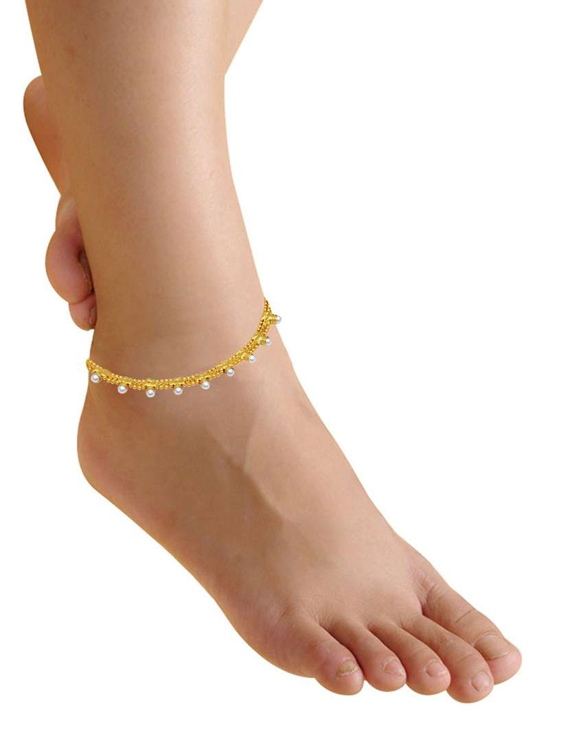 gold plated brass anklet  - 18534065 -  Standard Image - 2
