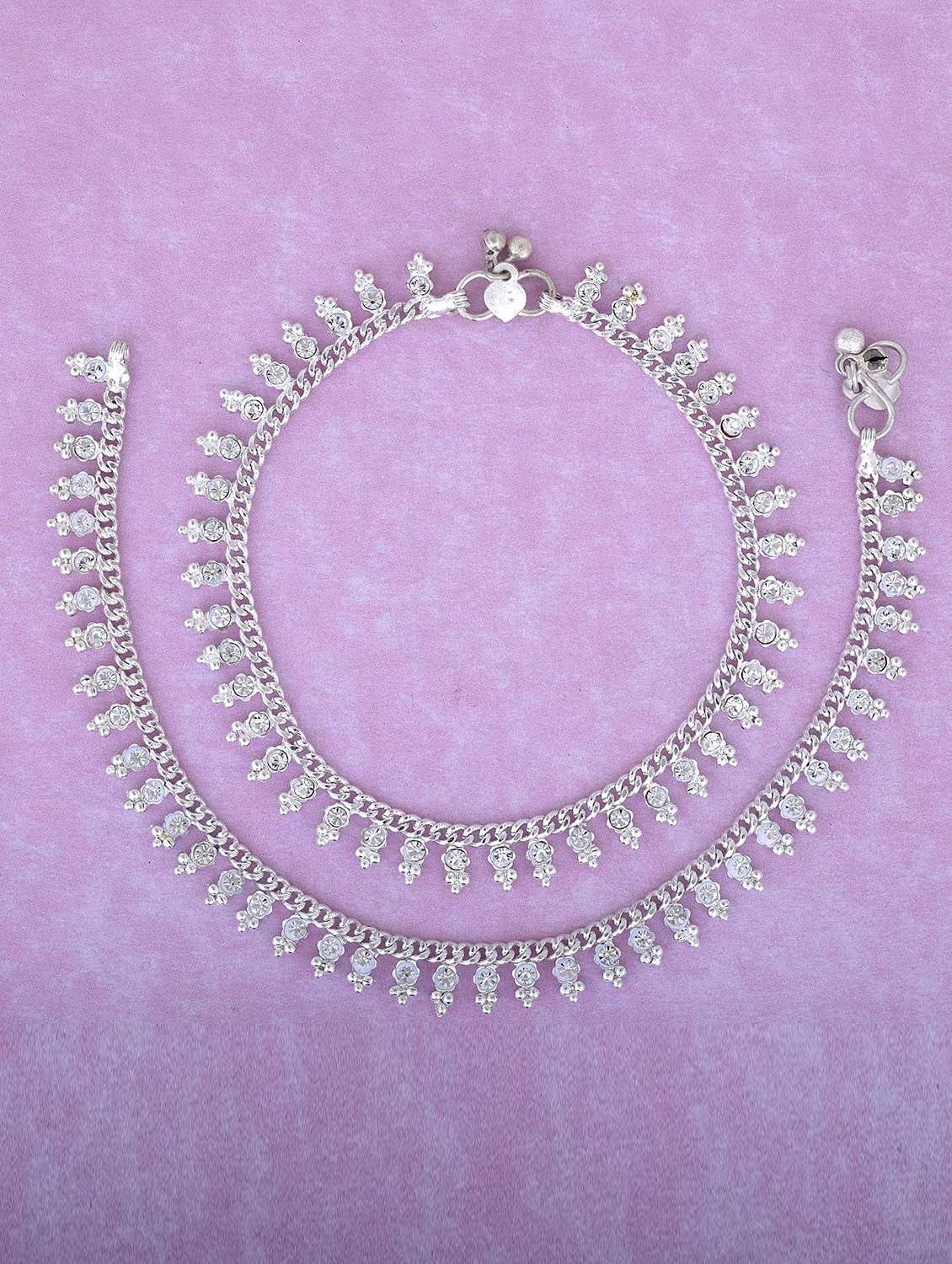 silver plated brass anklet 