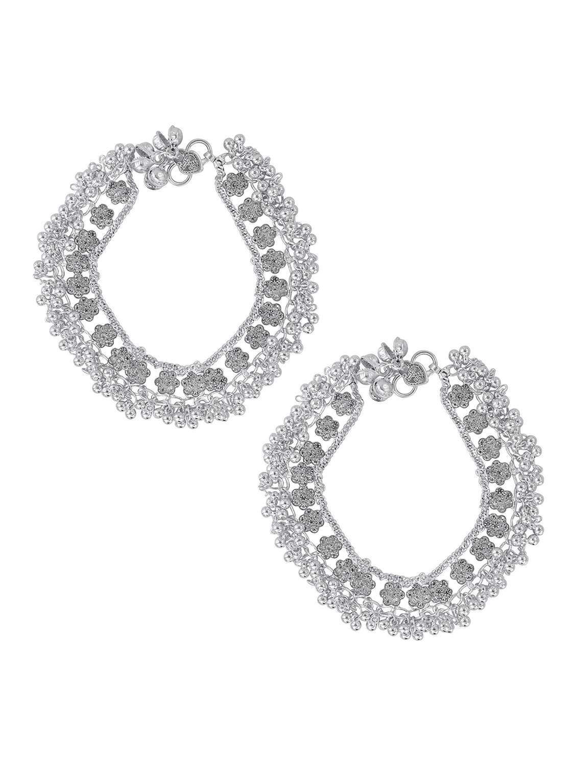 silver plated brass anklet 