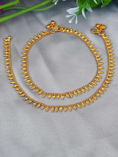 gold plated brass anklet - 18534120 - Standard Image - 0