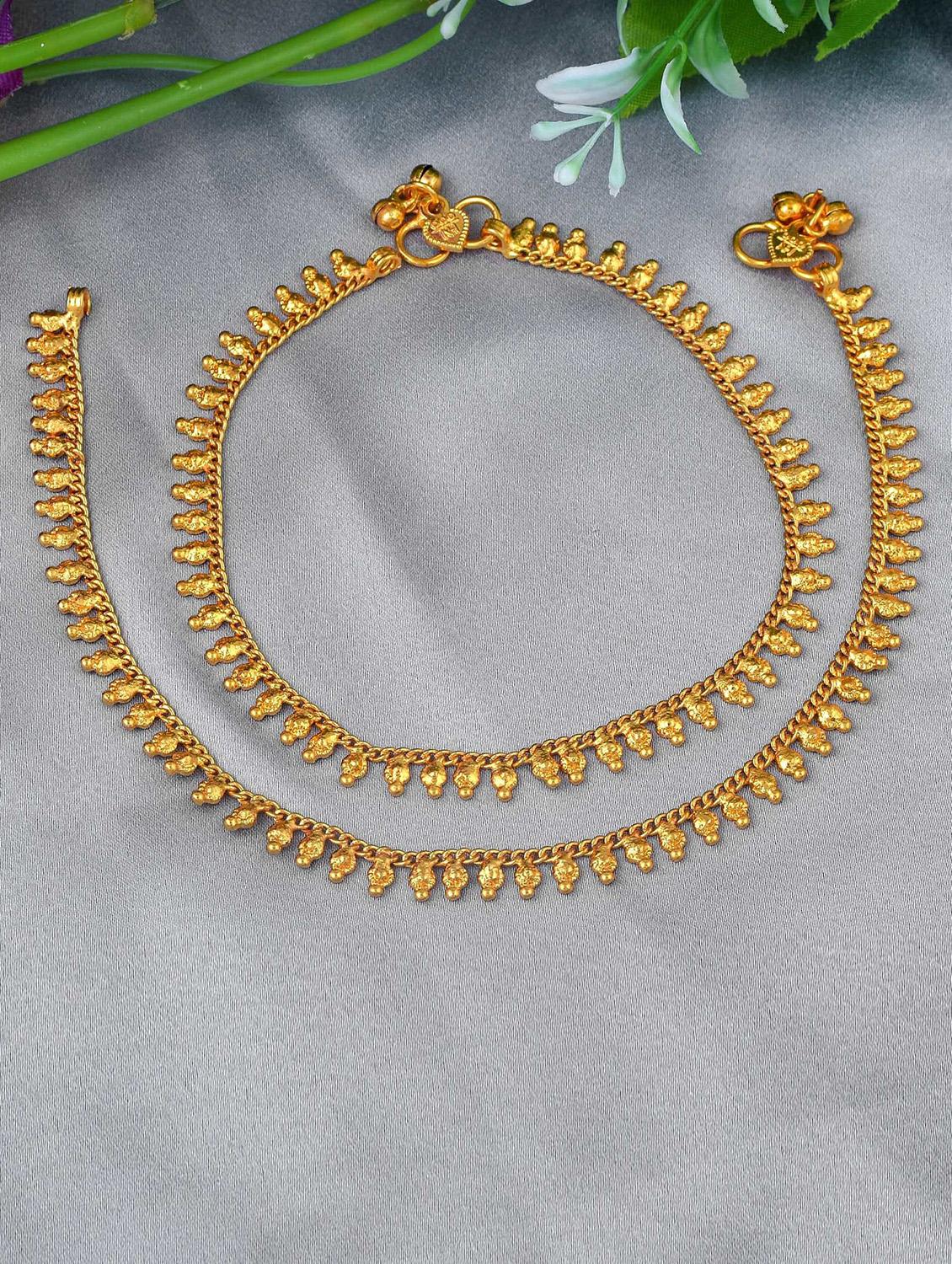gold plated brass anklet - 18534120 - Zoom Image - 0