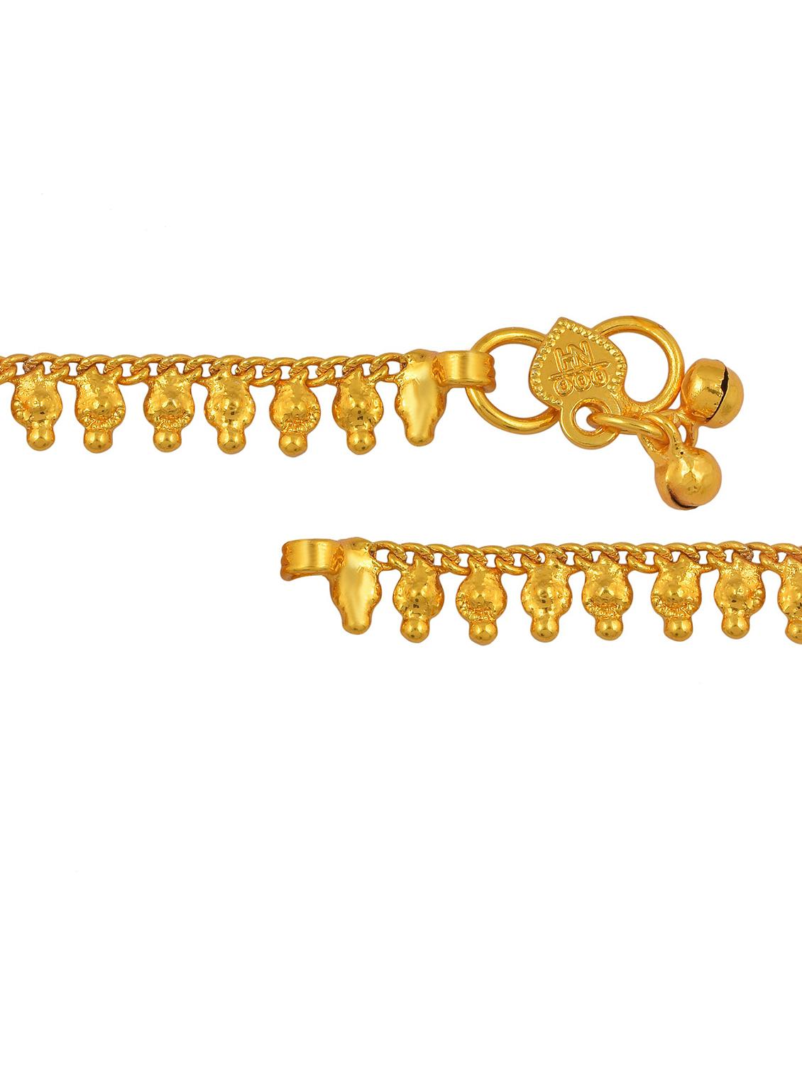 gold plated brass anklet - 18534120 - Standard Image - 2