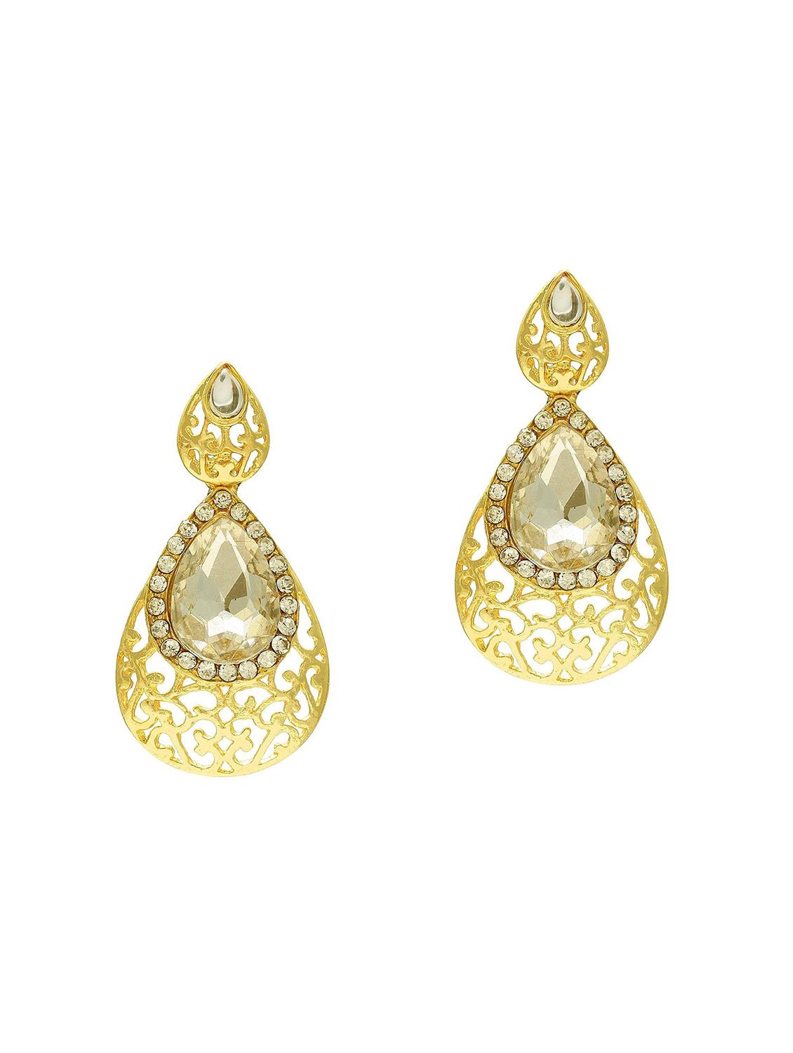 gold brass drop earring - 18534149 - Zoom Image - 0