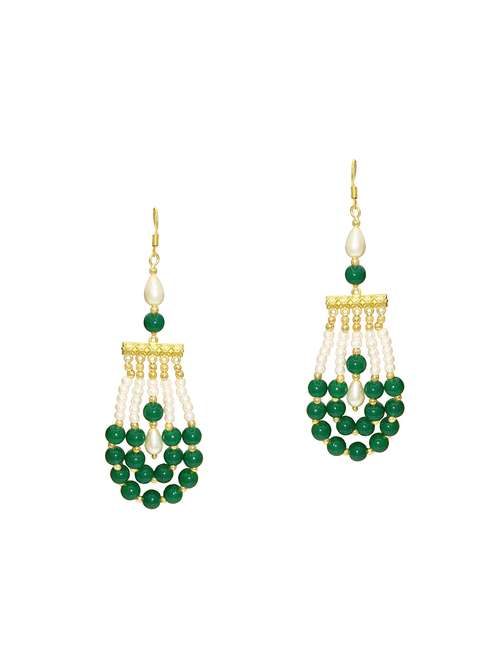green brass drop earring - 18534160 - Standard Image - 0