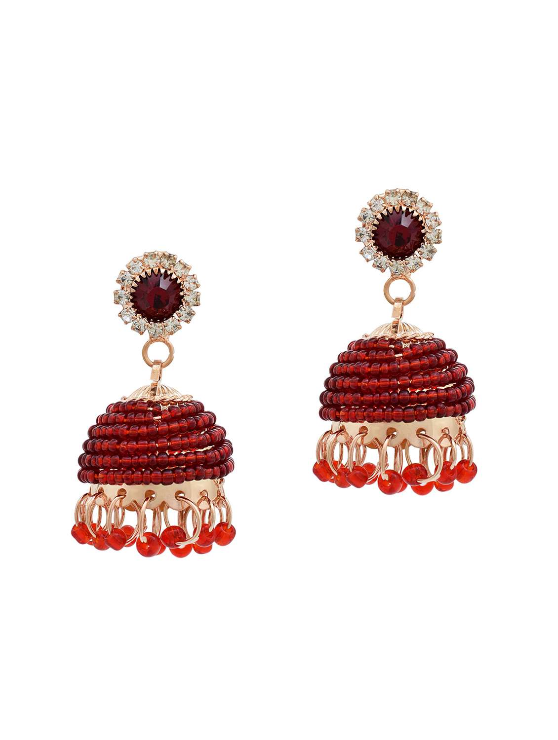 multi colored brass jhumka earring