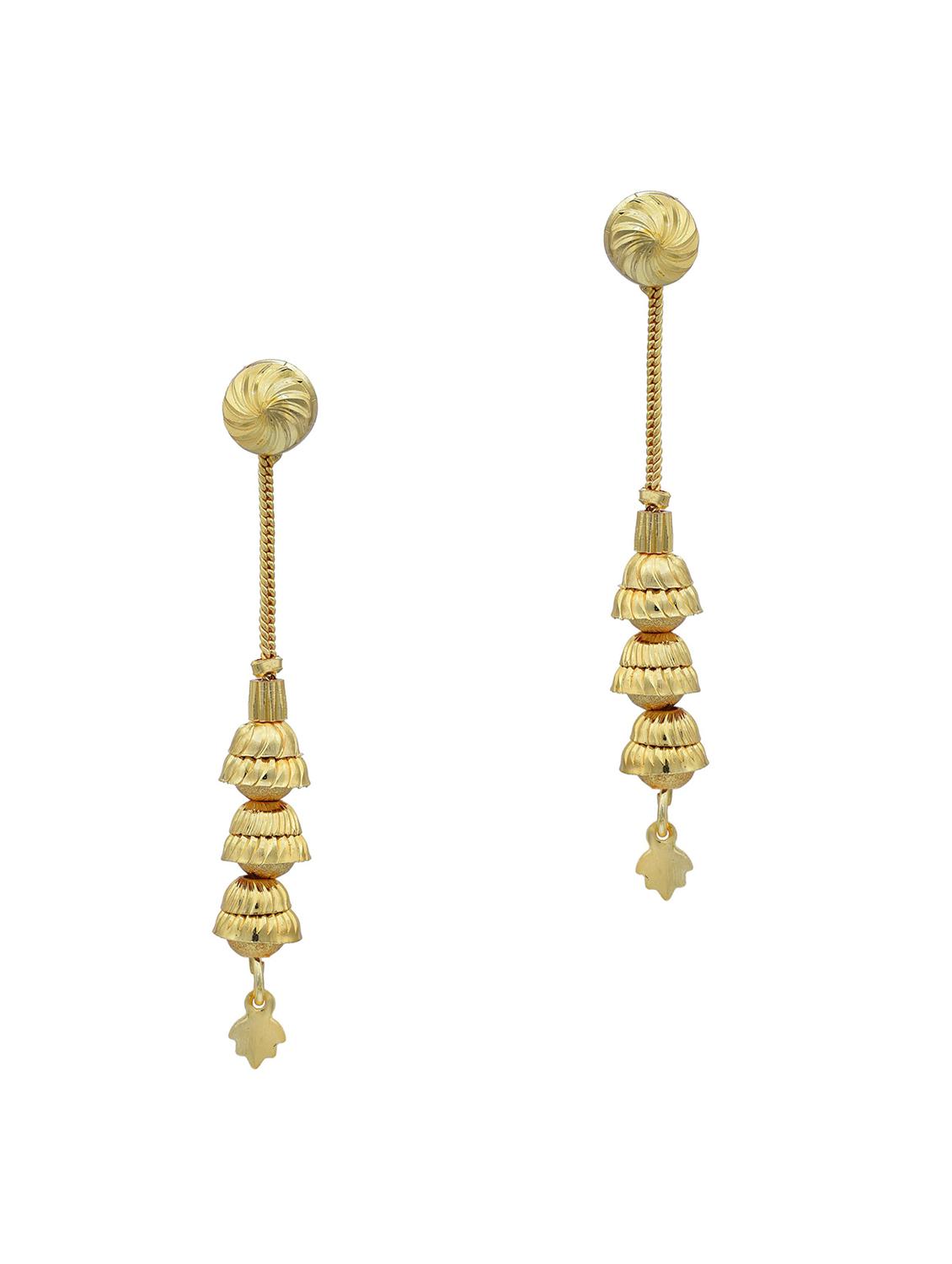 gold brass drop earring - 18534196 -  Zoom Image - 0