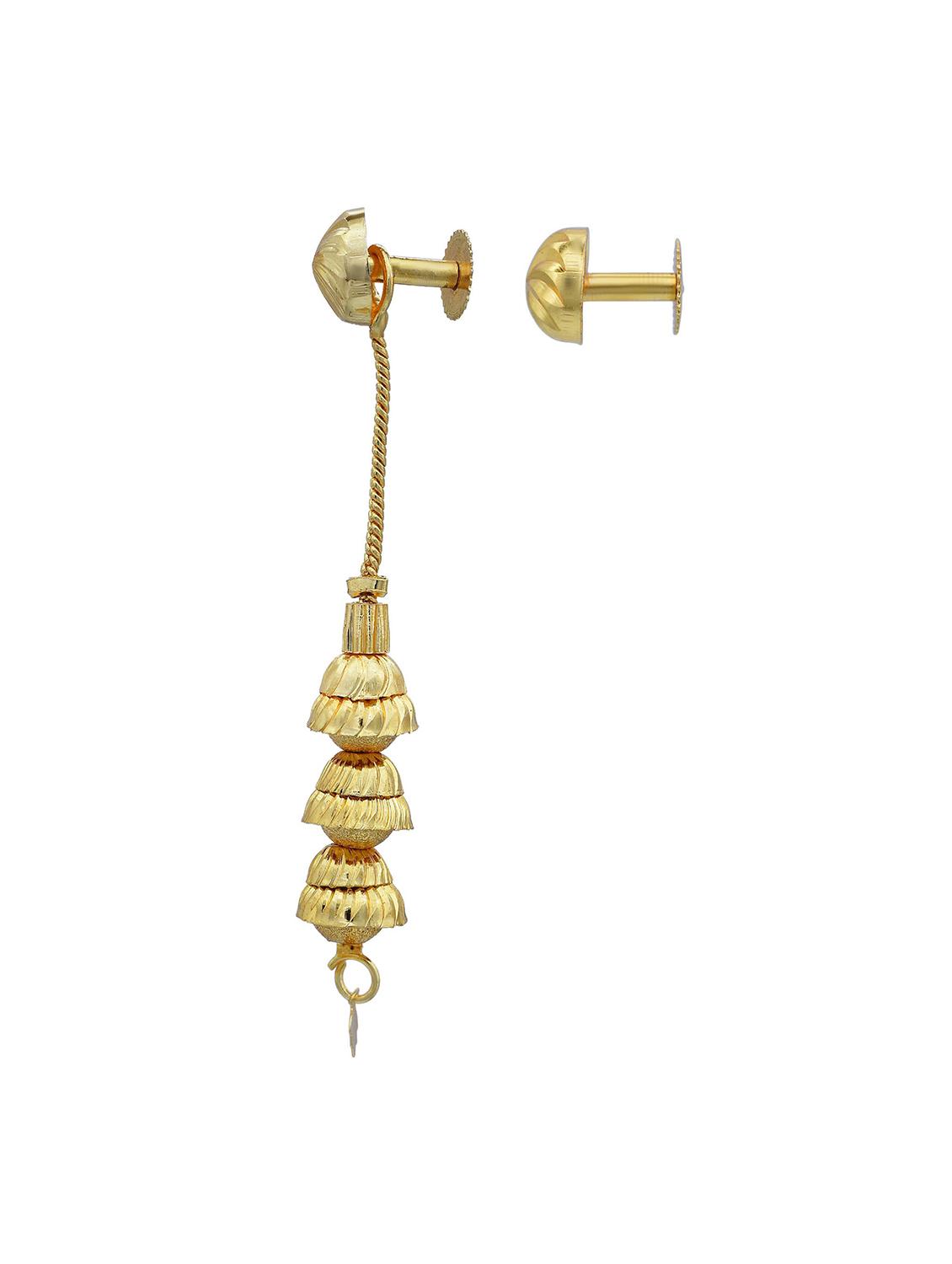 gold brass drop earring - 18534196 - Standard Image - 2