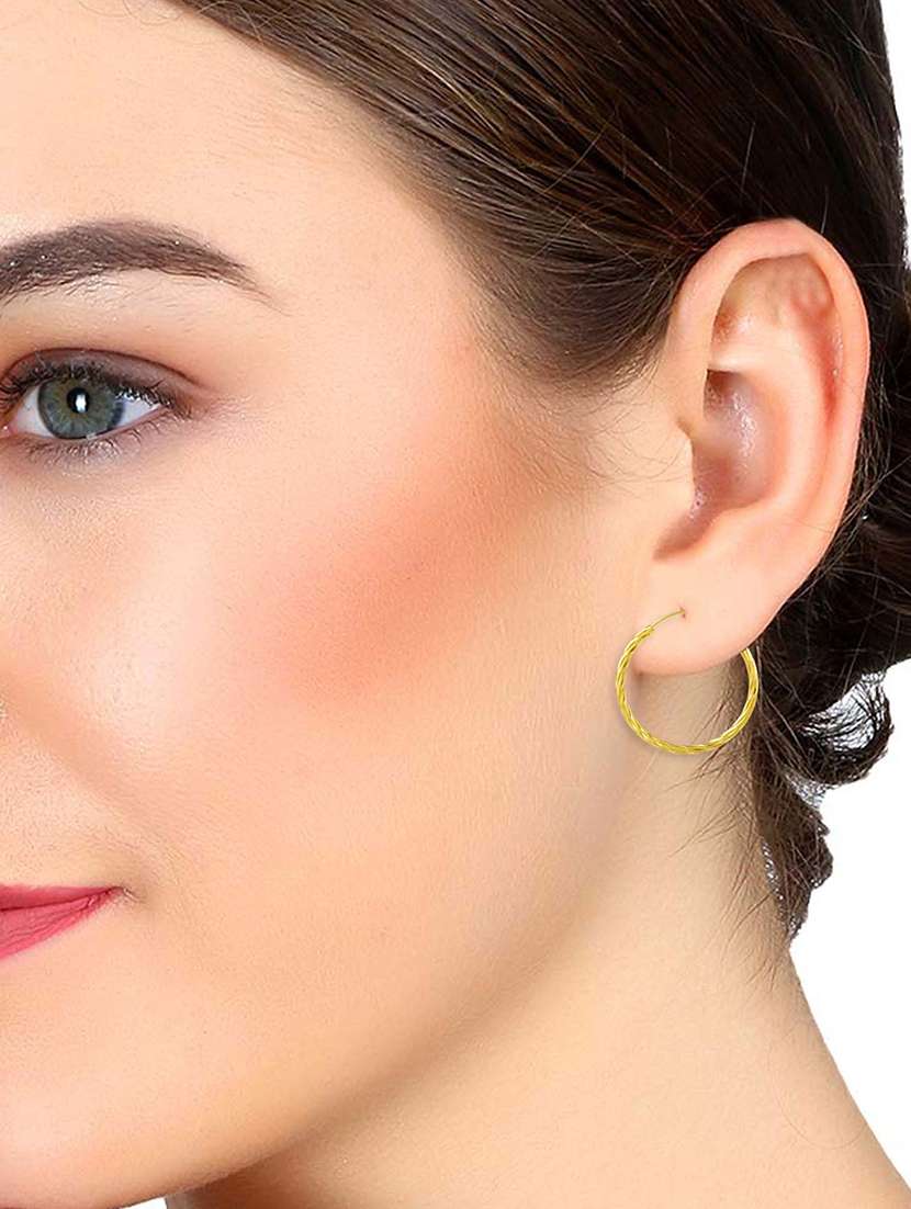 gold brass hoop earring - 18534198 -  Standard Image - 2
