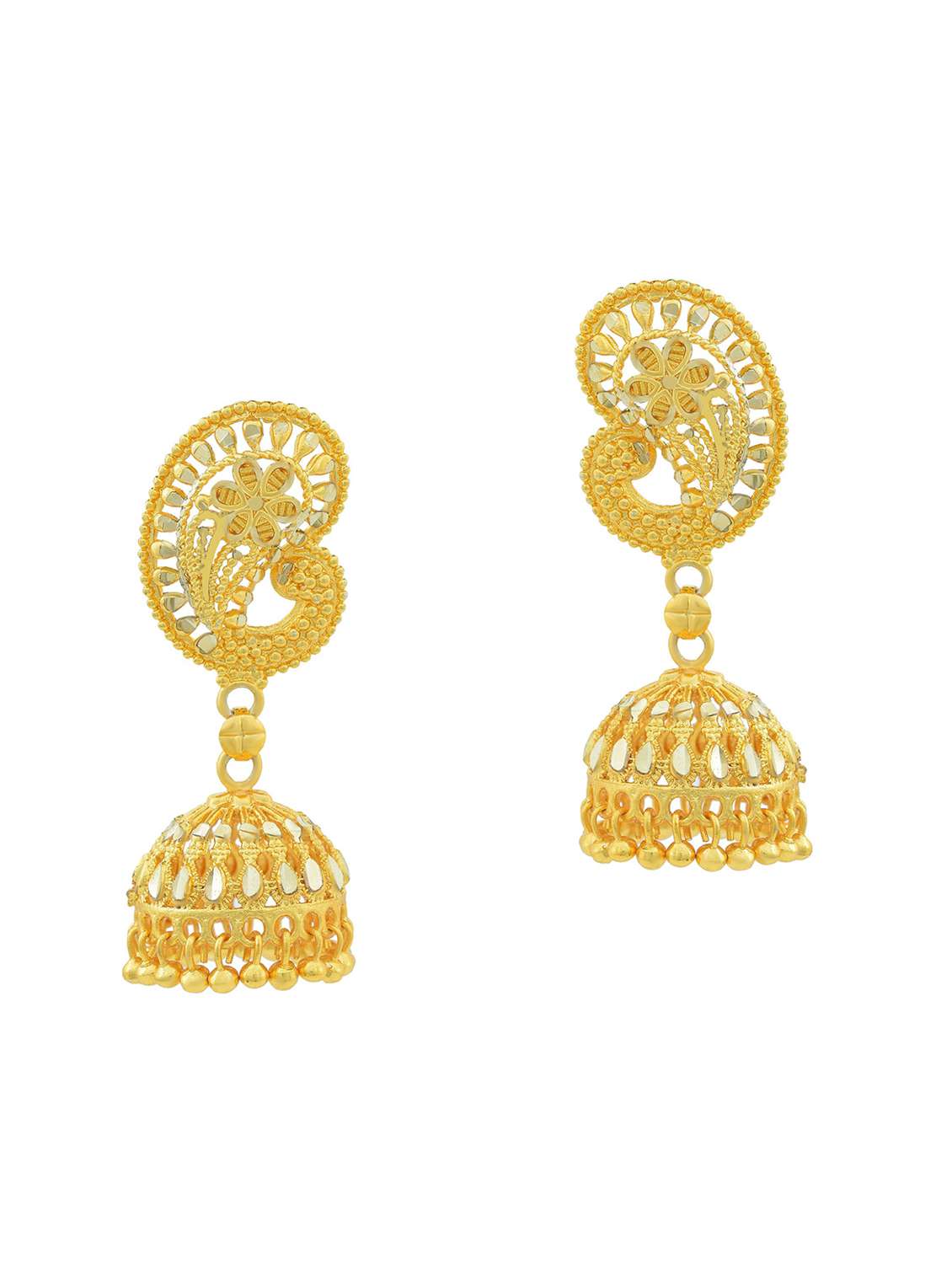 gold brass jhumka earring