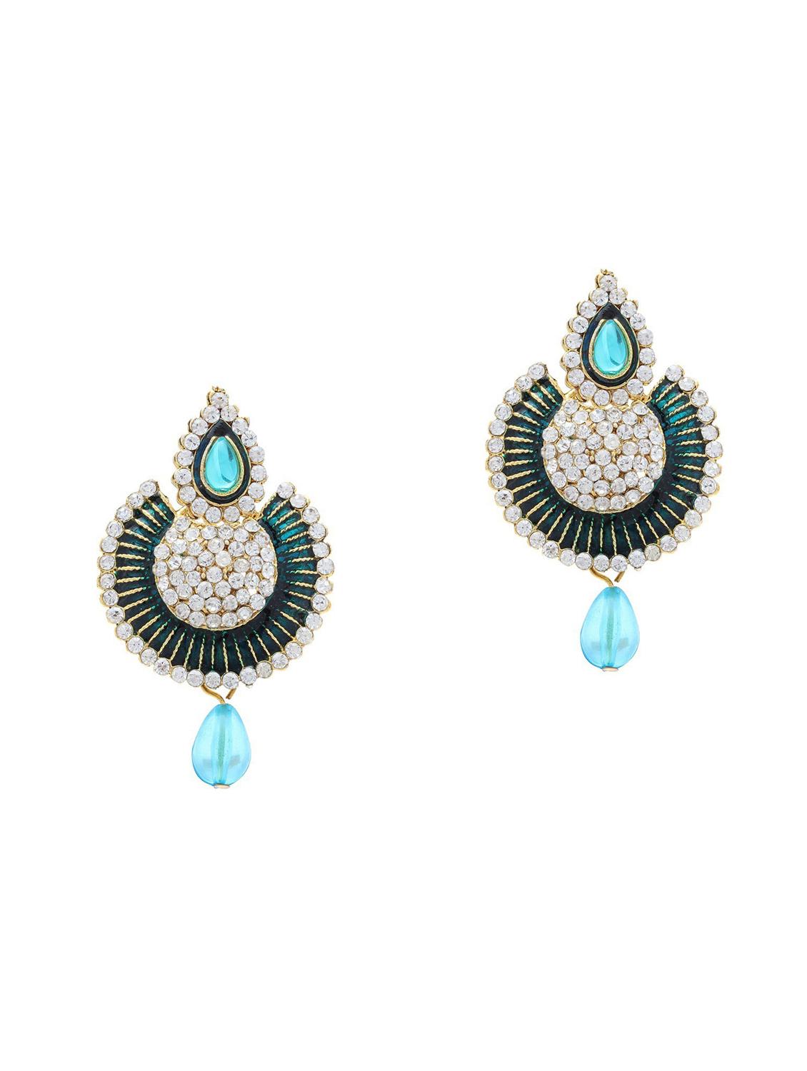 multi colored brass chandbali earring - 18534212 - Zoom Image - 0