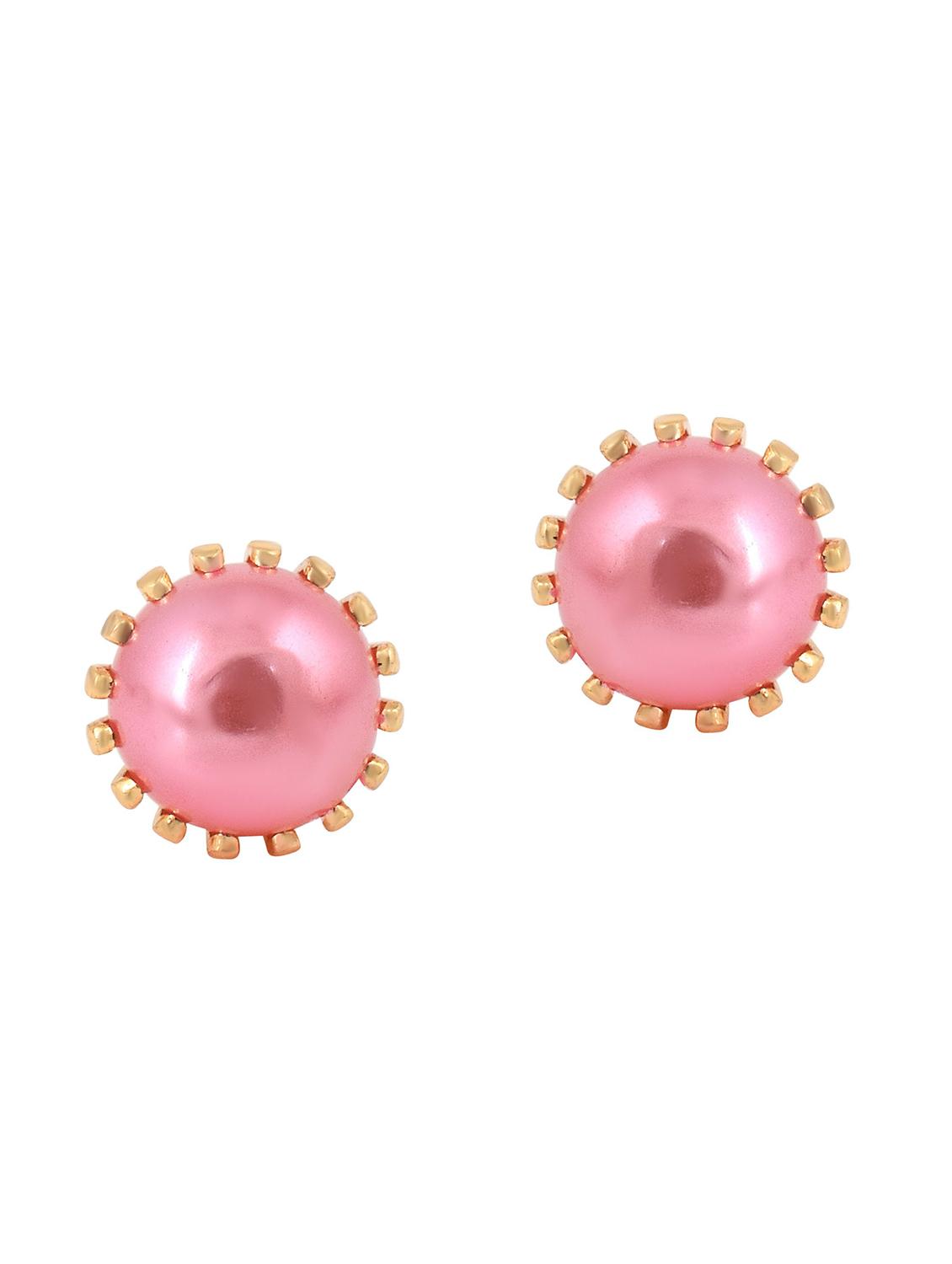 pink brass stud earring - 18534214 -  Zoom Image - 0
