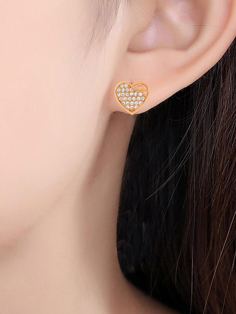 gold brass stud earring - 18534215 - Standard Image - 2
