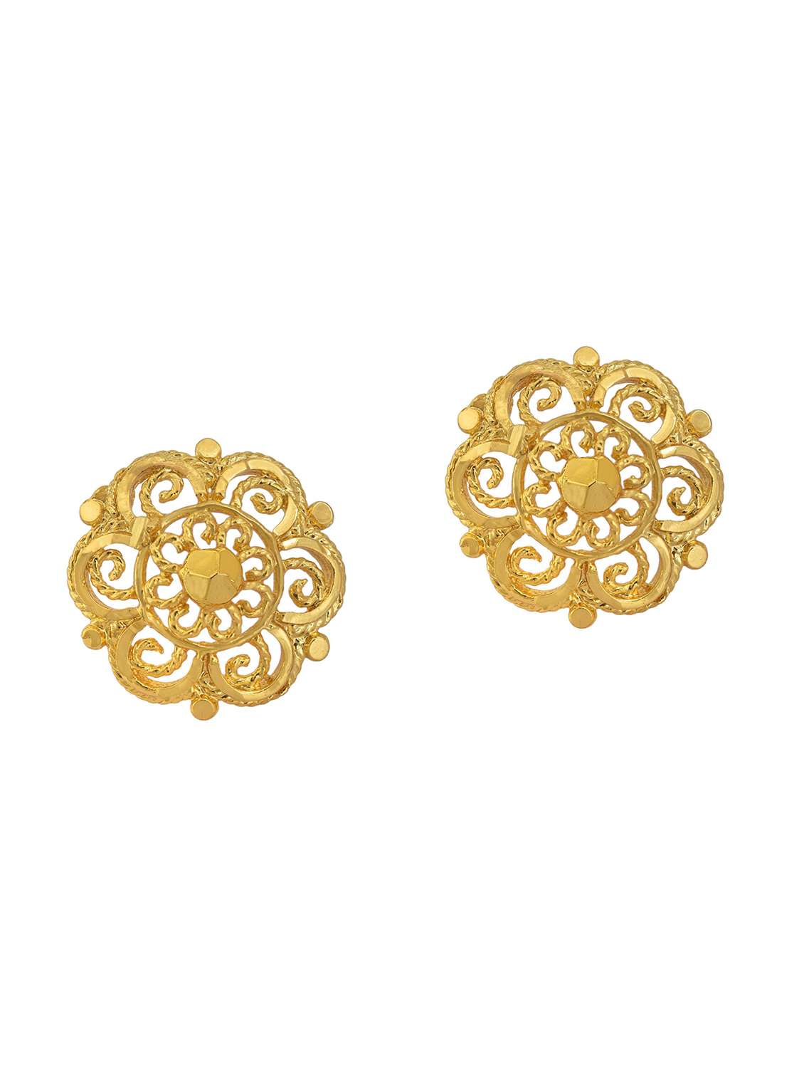 gold brass stud earring